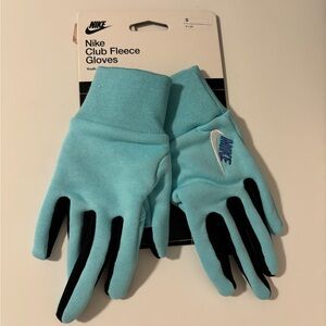 Nike club fleece Aqua and Black Club Fleece Gloves size small